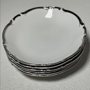 VTG Platinum Harmony House Starlight Bone China Soup Bowls Set 6